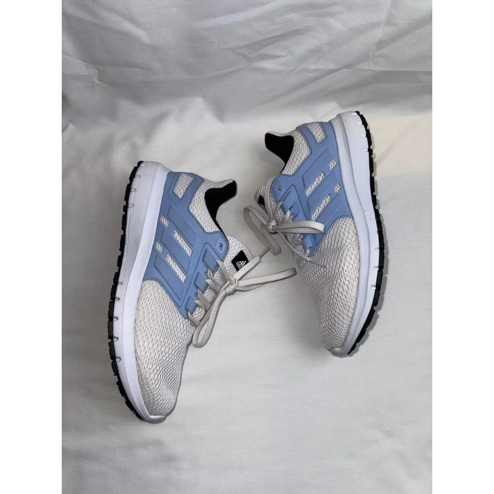 Adidas Womens Ultimashow running Shoes White Light‎ Blue Lace Up Athletic